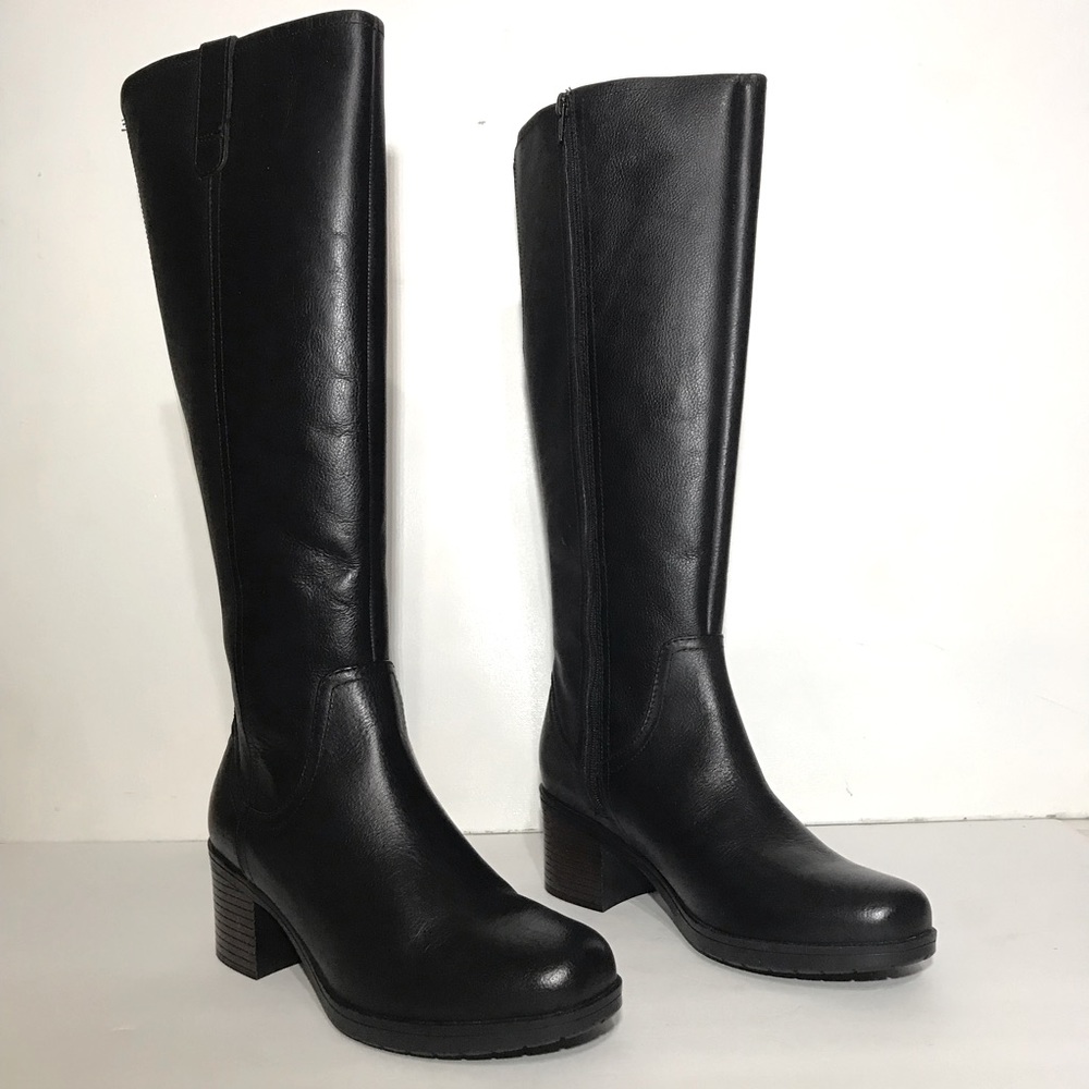Clarks Collection Wide Calf Tall Leather Boots